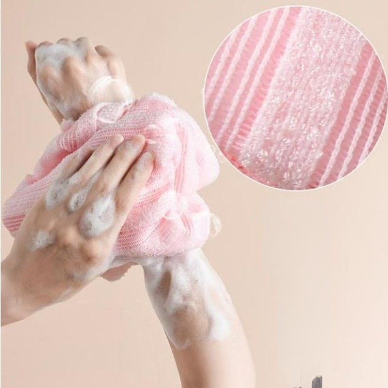 Khăn Tắm Siêu Dài 100cm - Khăn Tẩy Tế Bào Chết Toàn Thân - Co Giãn, Bền, Giàu Bọt - Máy Giặt Lưng - Vải Lưới - Dụng Cụ Vệ Sinh Toàn Thân Nam Nữ