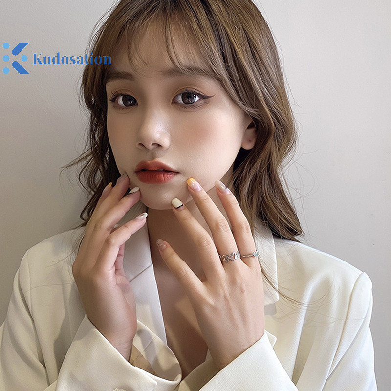 Kudosation 2 Chiếc Thời Trang Rỗng Ra Tình Yêu Nhẫn Hình Học Cá Tính Nhẫn Mở Nhẫn Niche Nhẫn Nhẫn Trang Sức Thời Trang Quà Tặng Nhẫn