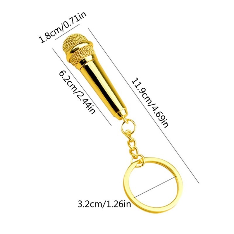 Cinna Phong Cách Thu Nhỏ Micro Chìa Khóa Mô Phỏng Mic Hình Móc Khóa Túi Kích Thước Móc Khóa Chủ Đề Âm Nhạc Phụ Kiện
