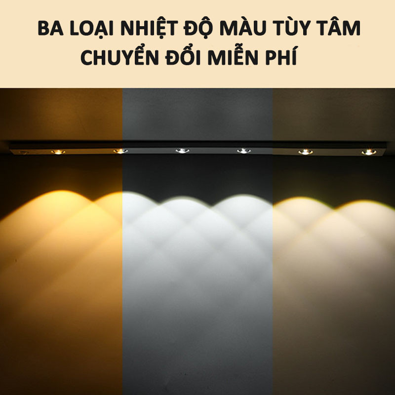 Đèn LED trang trí，Có thể điều chỉnh độ sáng，tủ quần áo siêu sáng siêu mỏng dung lượng pin cao，Công tắc cảm biến