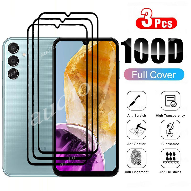3 Kính Cường Lực Cho Samsung Galaxy M15 M35 M55 4G 5G 2024 Bảo Vệ Màn Hình Điện Thoại Vỏ Kính Bảo Vệ Phim Cho Samsung M15 M35 M55 SamsungM55 5G 4G 9H HD Chống Trầy Xước