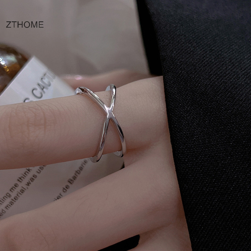 Zthome Bohemian Vintage Chữ Thập Vàng Nhẫn Nữ Cưới Hợp Thời Trang Dây Thép Không Gỉ Trang Sức Cổ Nhẫn HOT