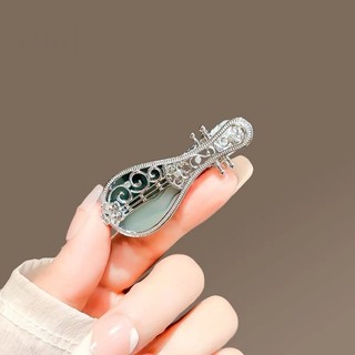 Mauropoli [Sẵn Sàng] Kẹp Tóc Kim Loại Pipa Phong Cách Quốc Gia Sáng Tạo Kẹp Tóc Nữ Phong Cách Mới Kẹp Tóc Cổ Điển Tính Khí Bên Kẹp Nổ Kẹp Tóc Gãy Mỏ Vịt Kẹp