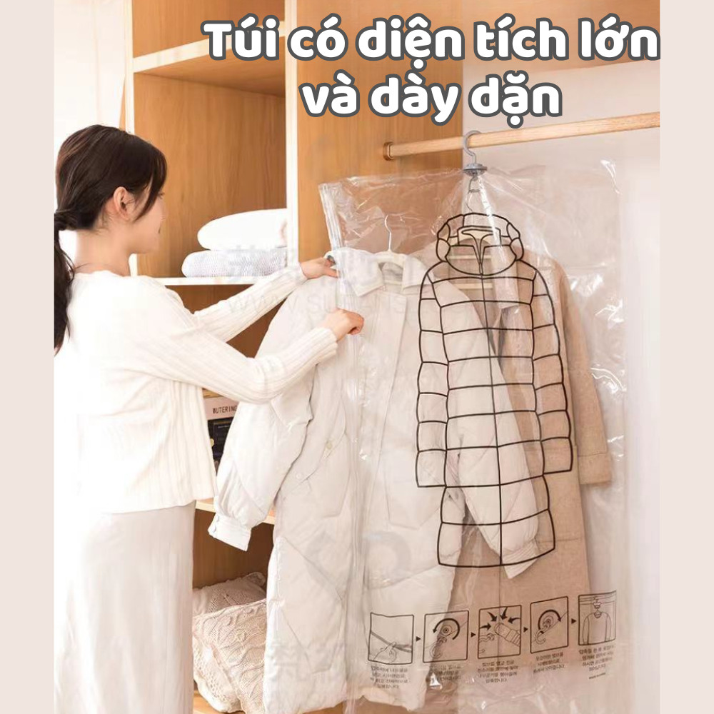 Túi Đựng Quần Áo Hút Chân Không, Túi Đưng Quần Áo Chăn Màn Nhỏ Gọn tiết kiệm diện tích
