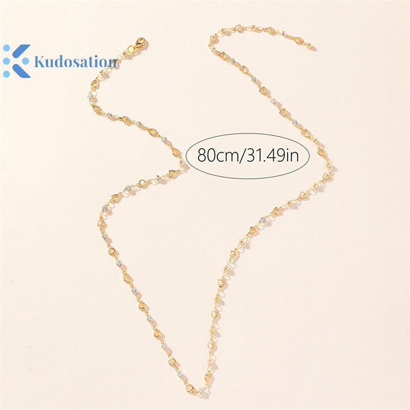 Kudosation Thời Trang Kính Nhiều Màu Sắc Dài Hình Chữ Y Vòng Cổ Kim Loại Xương Đòn Dây Xích Vàng Bạc Màu sel Vòng Cổ Đảng Cơ Thể Trang Sức