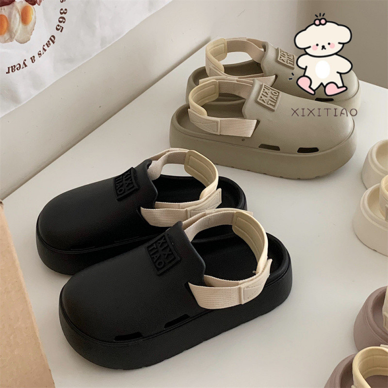 Xixitiao Unisex Phong Cách Thường Ngày Baotou Thể Thao Ngoài Trời Mùa Hè 2024 Phong Cách Mới Bé Gái Mặc EVA Đáy Mềm Dép Đi Biển