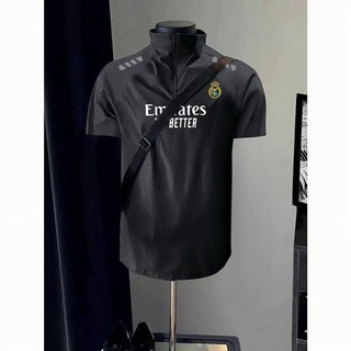Royal Football Summer New Training Wear Quick-Drying T-shirt Inner Malbarcelona Same Breathable Half Zipper Short Sleeve Men gIaP