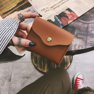 [CRUSH] Ví ngắn, Ví đựng tiền xu bằng da PU dung tích lớn, Hộp đựng thẻ di động nhỏ Nữ Nam