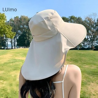 Luimo Mùa Hè Du Lịch Ngoài Trời Che Nắng Mũ Chống Nắng Có Thể Tháo Rời Mũi Mặt nạ Mũ Chống Nắng Nữ Đuôi Ngựa Vành Lớn Mũ Đi Biển SBS
