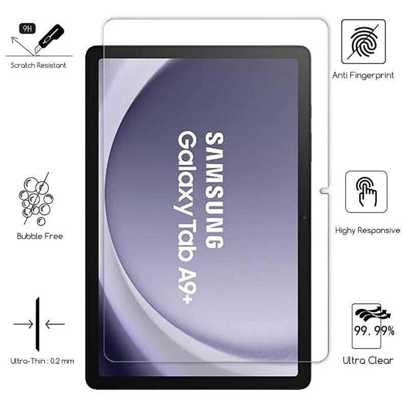 Full Cover HD Phim Kính Cường Lực Trong Suốt Cho Samsung Galaxy Tab A9 Plus A7 Lite A8 8.7 10.4 10.5 11 inch Chống Ánh Sáng Xanh Chống Cháy Nổ Máy Tính Bảng Bảo Vệ Màn Hình Phim Thủy Tinh Mờ