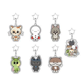 Kpop  Hoạt Hình Dễ Thương Cùng Phong Cách Acrylic Trong Suốt Hạt Dây Xích Túi Móc Khóa Thần Tượng Ngoại Vi