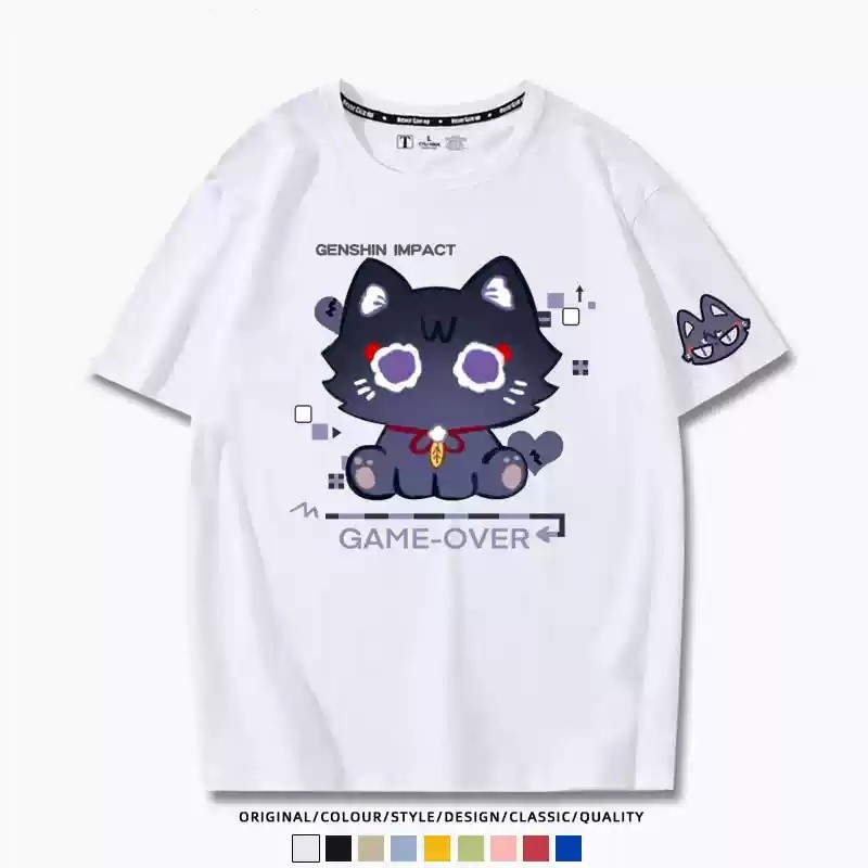 Gn Genshin Impact Wanderer Vải Cosplay Full Graphic Áo thun mùa hè Anime Tay Ngắn Top NG