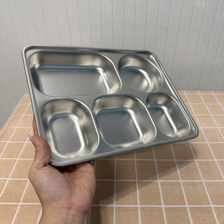 Khay cơm inox 5 ngăn sâu lòng (28 x 22 x 4cm), khay cơm cao cấp - Trường An VN