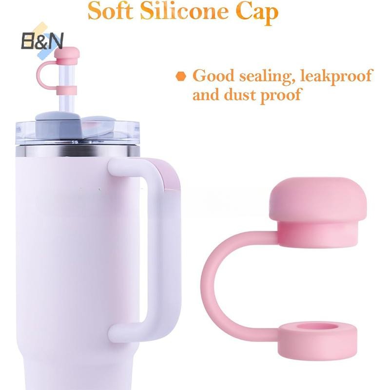 B & N Ống Hút Có Thể Tái Sử Dụng Ống Hút Silicon Toppers Tương Thích Với Cốc Đổ Rò Rỉ Chặn Bắn Chống Bụi Ống Hút Bao.