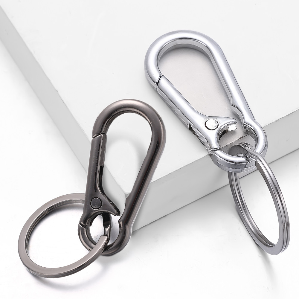 Móc khóa lò xo kim loại - mặt dây chuyền vòng chìa khóa ô tô đơn giản - Chống mất Hook Buckle cho leo núi ngoài trời