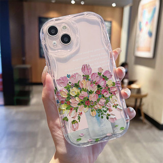 Ốp Lưng Tranh Sơn Dầu Hoa Dành Cho Samsung Galaxy A55 A15 A54 A16 A35 5G A25 A14 A24 A06 S24 FE Plus S25 Ultra Vỏ Mềm Vồng Cạnh Sang Trọng Bảo Vệ Toàn Diện