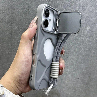 Sang Trọng Rỗng Ra Có Dây Buộc Ốp Lưng Điện Thoại iPhone 11 12 13 14 15 16 Pro Max Plus Mềm Từ Tính Chống Sốc