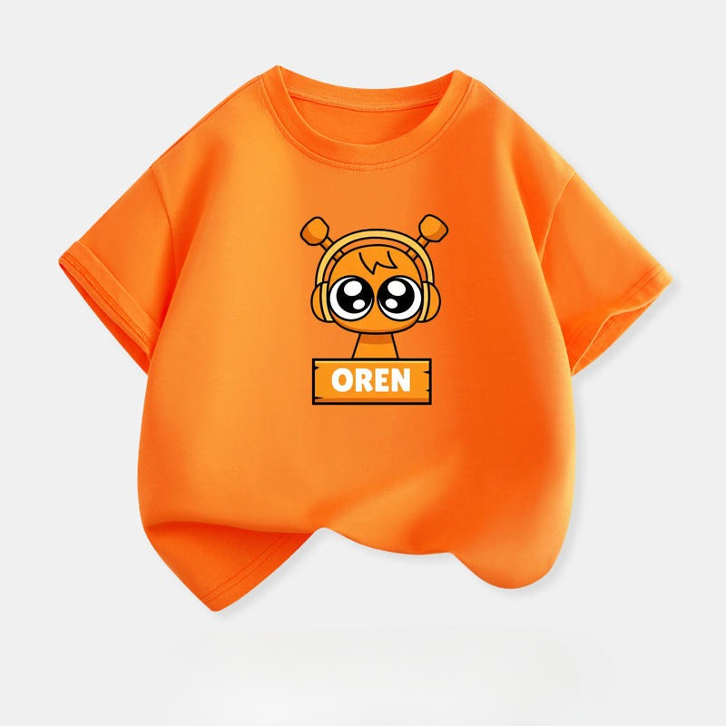 2025 Sprunki Trẻ Em Tay Ngắn Hoạt Hình In Hình Áo Thun Âm Nhạc Lấy Cảm Hứng Từ Mùa Hè Playwear Trang Phục
