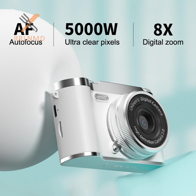 Máy quay Video di động RRLNMD CCD 5MP Tự động lấy nét 8X Zoom Màn hình 2,4 Inch Retro Vlogging Cam cho trẻ em Trẻ em Người mới bắt đầu MỚI