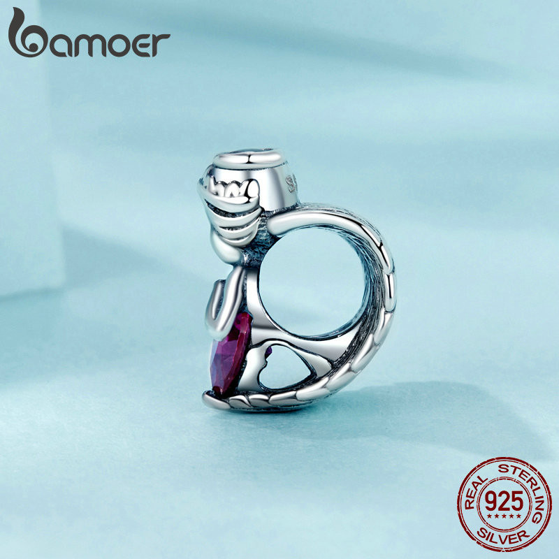 Bamoer 925 Sterling Sliver Charm Thiết Kế Góc Trái Tim Mặt Dây Chuyền Phụ Kiện Cho Vòng Tay Quà Tặng Cho Nữ Bé Gái