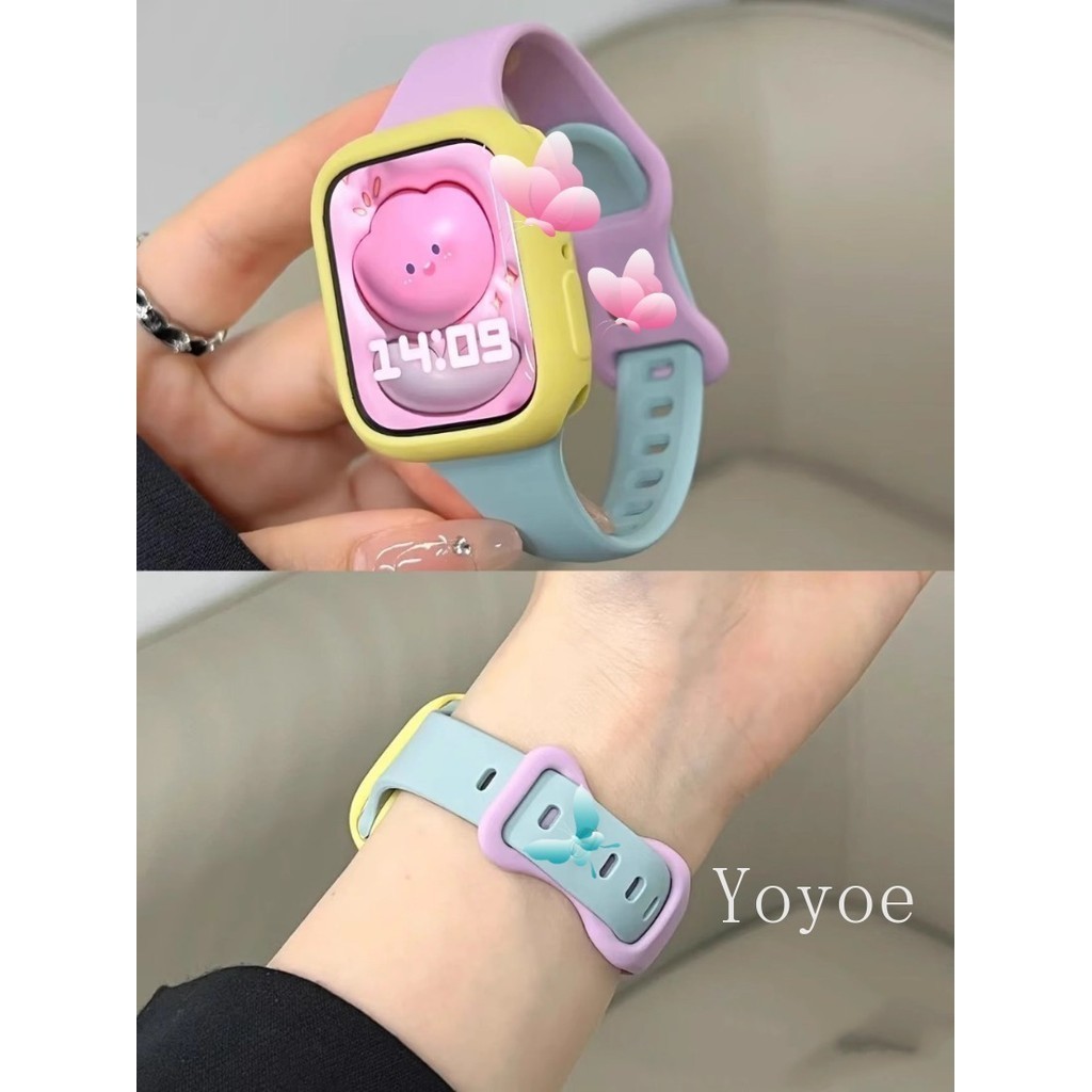 Ốp Màu Kẹo Dây Đeo Mềm Cho Apple Watch 10 46MM Ultra 49mm