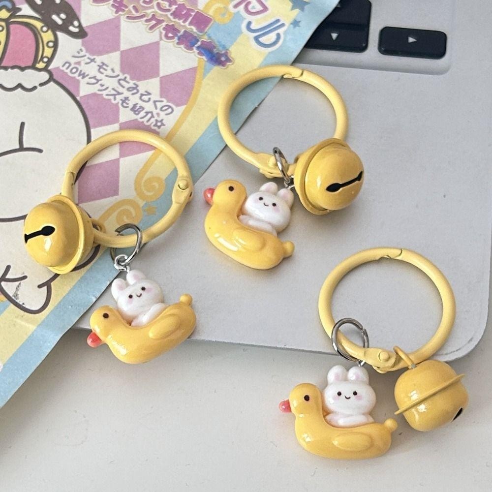 Móc Khóa Dễ Thương, Thỏ Vịt Hoạt Hình Có Chuông Schoolbag Mặt Dây Chuyền, Túi Quà Tặng Phụ Kiện Túi Trang Trí Móc Khóa