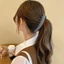 Kẹp chuối NKSFX, Kẹp tóc đội đầu màu trơn, Giá đỡ đuôi ngựa mờ chống trượt dọc cho bé gái