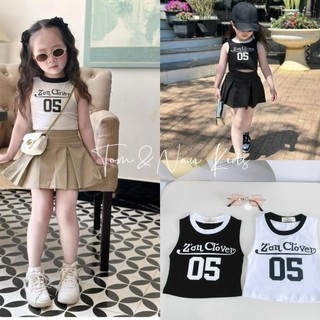 A27-Áo ba lỗ bé gái form croptop cho bé gái - Size 8-35Kg
