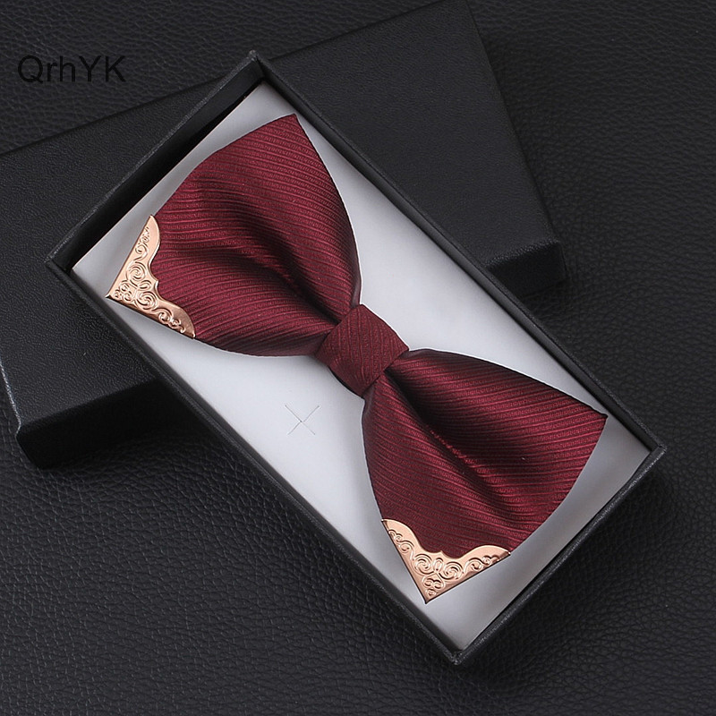 Nhà Máy Thời Trang Nam Nơ Kim Loại Chắc Chắn Cao Quý Cổ Điển Polyester Nơ Nữ Cổ Áo Dự Tiệc Cung Cấp QrhYK