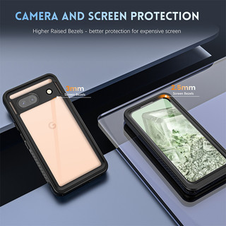 ốp lưng chống nước IP68 ngoài trời cho Google Pixel 8A 8 Pro Vỏ lặn bơi Pixel 8 / 7A 7Pro Vỏ dưới nước