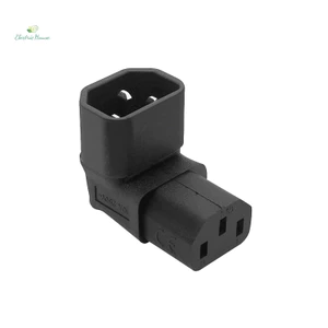 10A 3Pin IEC Kết Nối Xuống 90 Góc IEC 320 C14 Nam Đến C13 Nữ Bộ Chuyển Đổi Nguồn AC Cắm Cho LCD LED Treo Tường TV mới