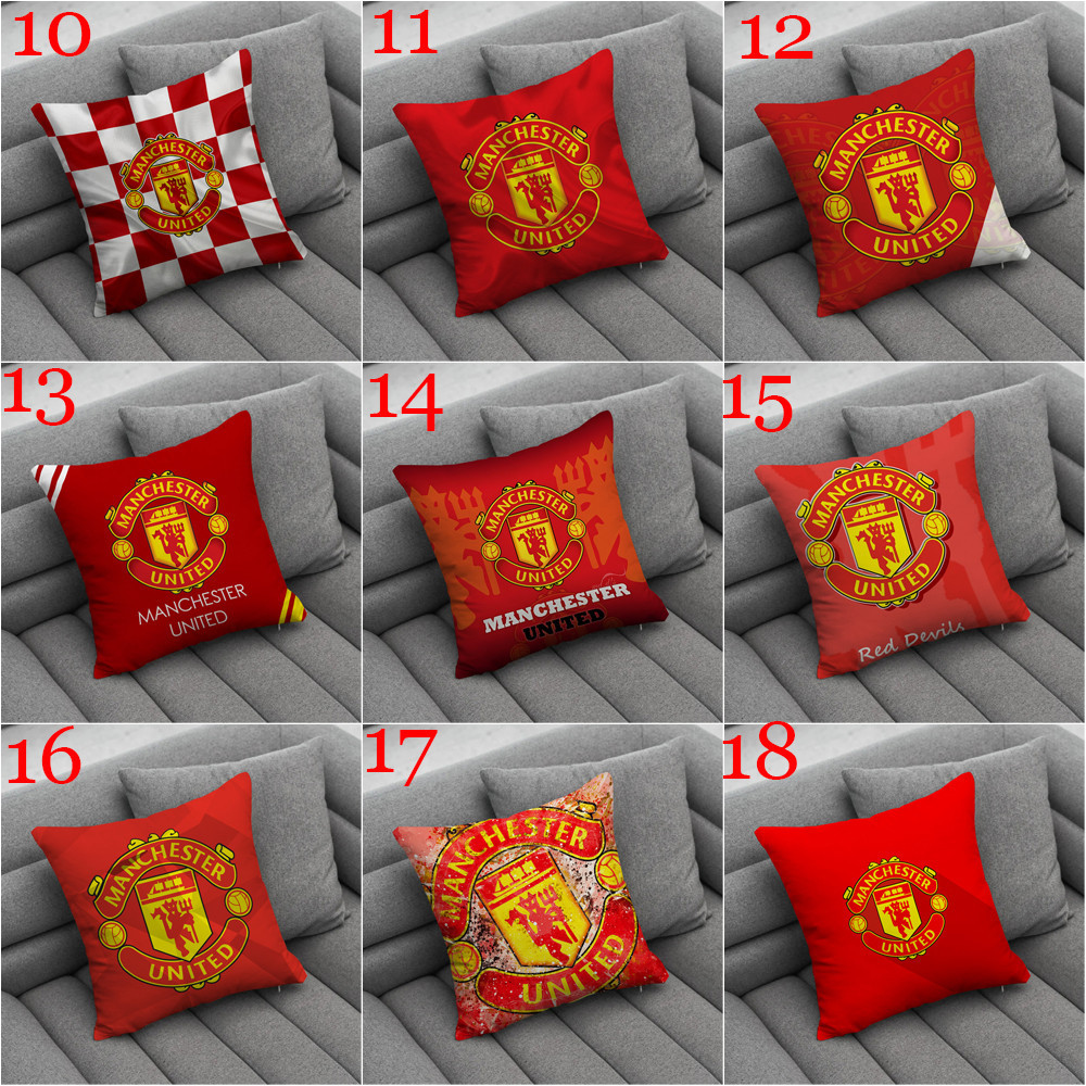 Manchester United FC Logo Ném Gối In Một Mặt Gối Phòng Khách Sofa Xe Quà Tặng Đệm Quà Tặng Trẻ Em Quà Tặng (Không Có Lõi)