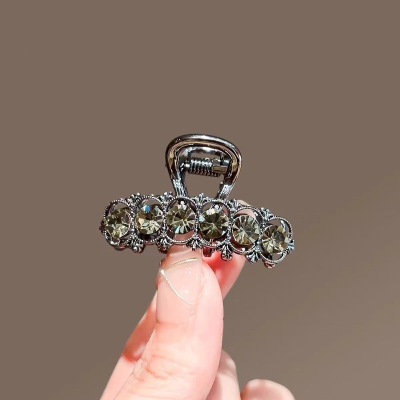 Mauropoli [Sẵn Sàng] Kim Cương Giả Cao Cấp Kích Thước Nhỏ Lấy Kẹp Nữ Phong Cách Mới Súng Đen Kẹp Tóc Kim Loại Kẹp Tóc Nổ Tóc Gãy Mũ Đội Đầu