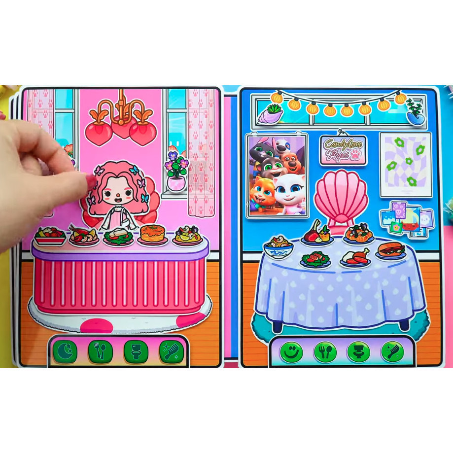 Búp bê giấy Ngôi nhà TOCA TOCA TOM and ANGELA wednesday house quiet book -TOCA TOCA