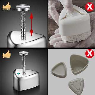 Gcdhome Tam Giác Onigiri Khuôn Thép Không Gỉ 304 Khuôn Chống Dính Khuôn Cơm Tam Giác Khuôn Sushi DIY Dụng Cụ Di Động Onigiri Khuôn Cơm Khuôn Nóng
