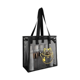 Túi Tote Đi Biển ARTISANU, Túi Rửa Hoa Hoạt Hình, Lưới Nylon Thời Trang Có Dây Kéo Túi Trong Suốt Người Phụ Nữ