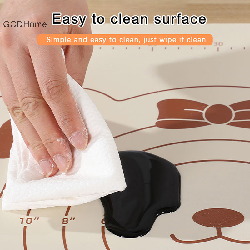 Thảm làm bánh ngọt silicon Gcdhome chống dính, cán bột có thước đo, dùng nướng pizza