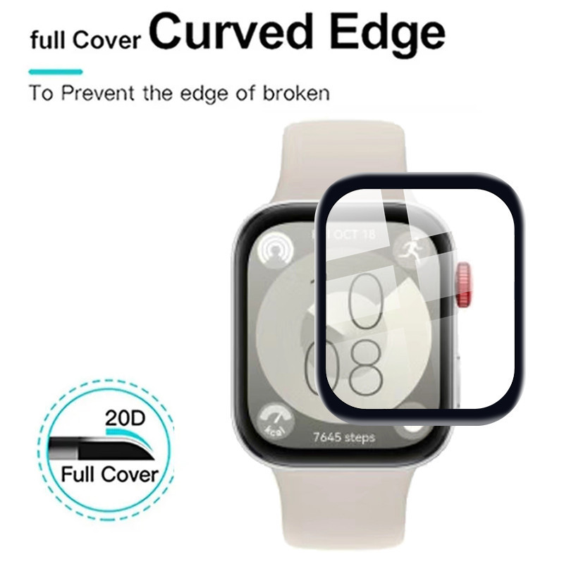 Huawei WatchFit WatchFitElegant WatchFitMini 600D HD Phim Kính Cường Lực Cạnh Đen Cho Huawei Watch Fit 2 3 Thanh Lịch Mini Chống Vân Tay Chống Ánh Sáng Xanh Bảo Vệ Màn Hình Đồng Hồ
