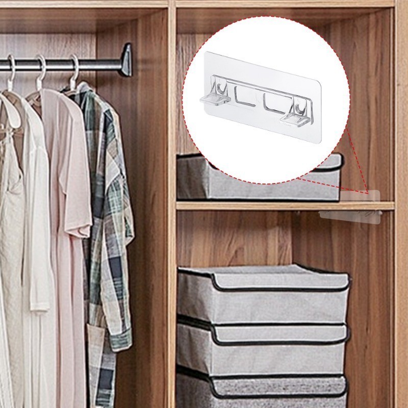 [Đặc sắc] Hỗ trợ bảng cabin tủ - Tự dính, Ổn định - Giá đỡ ngăn tủ quần áo - Đế giữ tấm ván trượt - Kệ hàng hóa Giá đỡ xếp lớp - Móc treo
