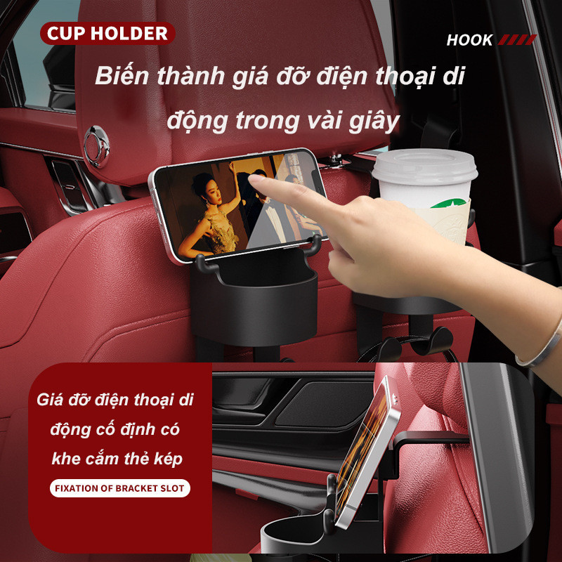 Móc treo cốc ô tô，Giá đựng đồ uống điện thoại ô tô，Giá đựng cốc đa năng ô tô，Dễ dàng cài đặt và linh hoạt