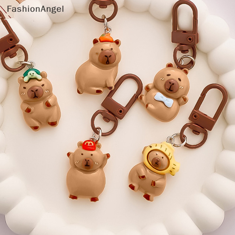 FashionAngel Anime Dễ Thương Capibala Nhựa Móc Khóa Vui Nhộn Thời Trang Móc Khóa Dành Cho Nữ Cô Gái Hoạt Hình Ba Lô Mặt Dây Chuyền Phụ Kiện Quà Tặng TH