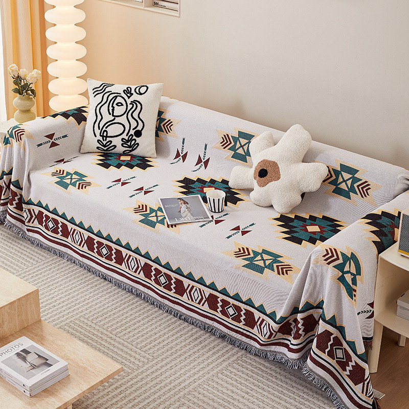 Vỏ sofa tua rua đơn giản hiện đại, Vỏ một mảnh, Chăn sofa chống trượt đa năng dày dặn và chống trầy xước cho mèo, Thích hợp cho ghế sofa hình chữ L