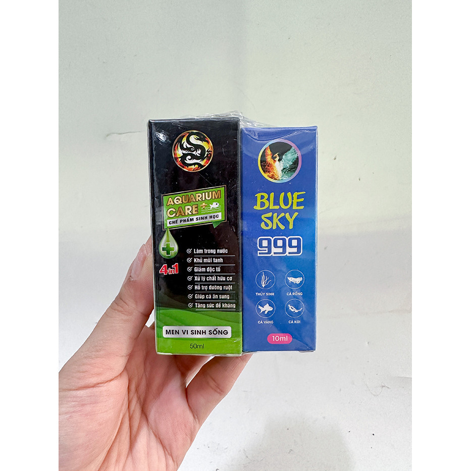 [1 Tặng 1] Aquarium Care 50ml Vi Sinh Tặng Kèm Blue Sky 999 10ml Cho Cá Cảnh