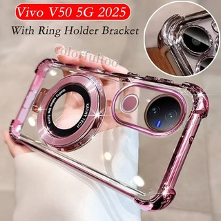 Vỏ Mềm Vivo V50 Cho Vivo V70 V60 V50 Pro VivoV50 V50Lite V60Lite V70Elite 4G 5G Ốp Lưng Chống Sốc Thạch Trong Suốt Có Giá Đỡ Từ Tính Dày Túi Khí Ốp Lưng Điện Thoại