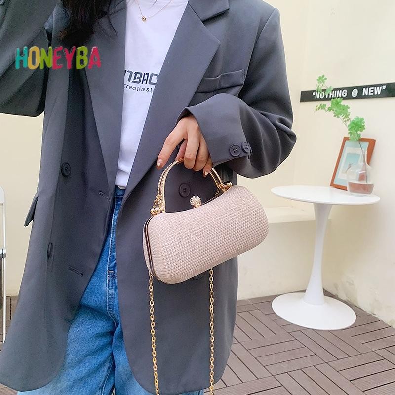 < Honeyba > Túi đeo chéo đeo vai PVC nhỏ dễ thương dành cho nữ Hit Túi xách dự tiệc sang trọng và ví ly hợp du lịch nữ