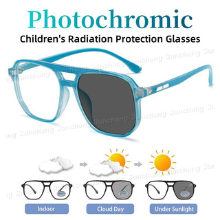 Kính Photochromic Trẻ Em Chống Ánh Sáng Xanh Kính Mắt Cho Trẻ Em Thời Trang Đôi Chùm Kính Mắt Chống Bức Xạ Cho Bé Trai Và Bé Gái
