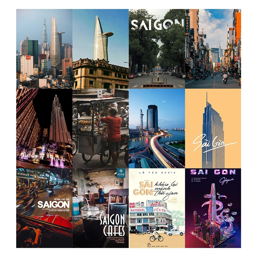 [Giấy] A4 In Màu - Set 50 Tờ Poster Giấy Dán Tường - HÌNH POSTER SÀI GÒN - Decor Trang Trí Nhà | MS: 111563