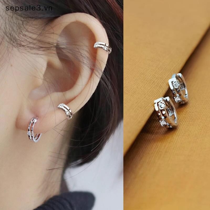 # Sepsale # Bông Tai Vòng Nhỏ Đơn Giản Thời Trang Nữ, Zircon Sáng Bóng, Trang Sức Khuyên Tai