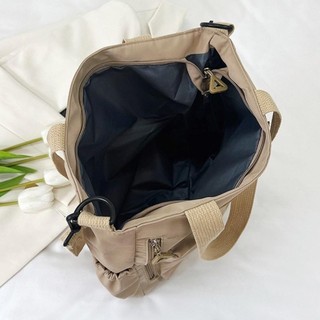 Túi đeo vai WOAY, Túi xách nữ màu trơn bằng vải Canvas, Túi xách thông thường dung tích lớn thời trang dành cho sinh viên