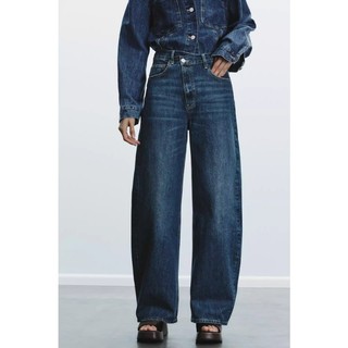 Zara Spring Sản phẩm mới dành cho nữ Retro Casual All-Match Mid-Waist Loose Jeans6688010